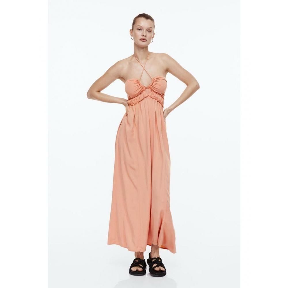 H&M Strapless Peach Maxi Dress